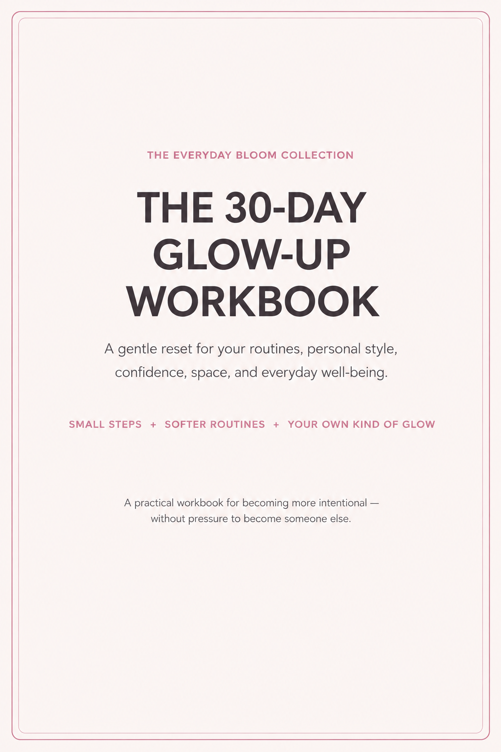 30-Day Glow-Up Workbook | Self-Care & Confidence Guide