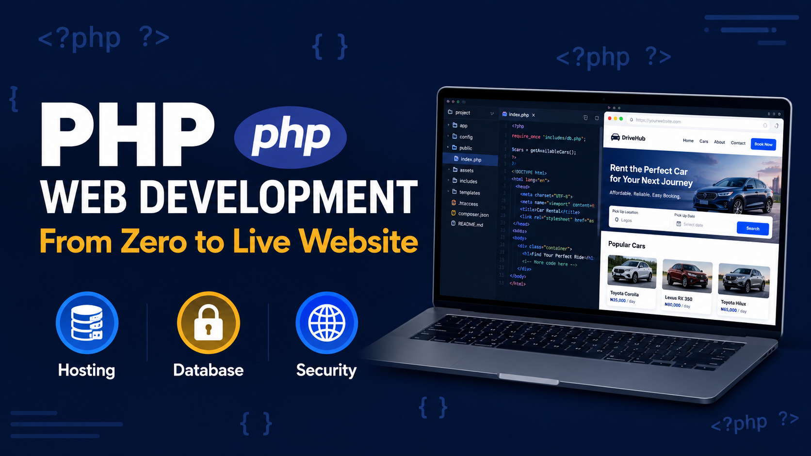 PHP Web Development: Complete Beginner to Live Website